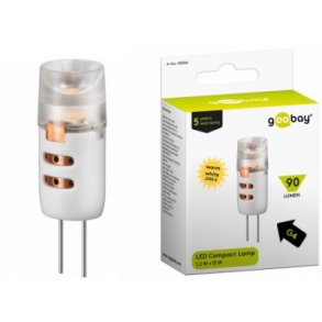G4 LED stiftp�re - 12V / 1,2W SMD, Varm Hvid (=13W)
