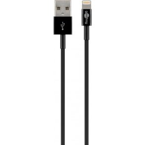 USB 2.0 kabel - A han til 8P Lightning han, Sort (1m)