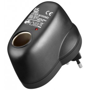 CIGARADAPTOR 230VAC - 12VDC 1A