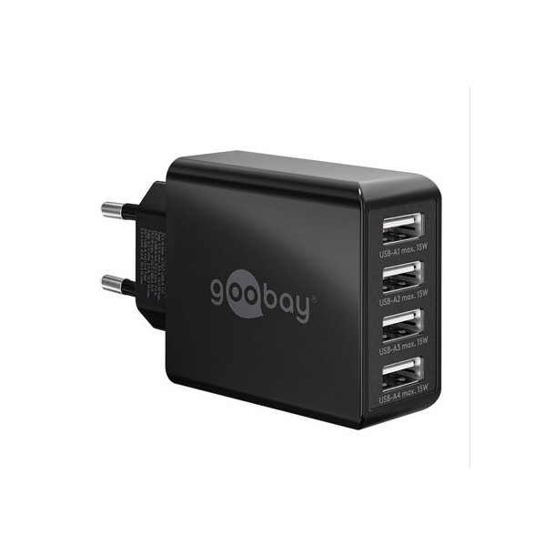 NETADAPTOR 5V DC 4X USB A 2X3A 30W