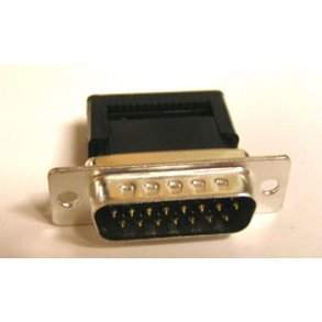 DSUB 15 POL STIK F/FLADKABEL