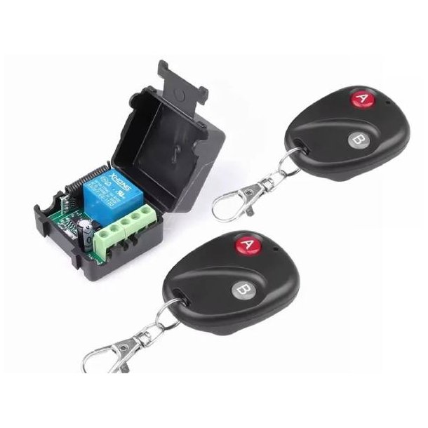 1 kanal RF fjernbetjeningss�t, 12Vdc m. 2 fjernbetjeninger