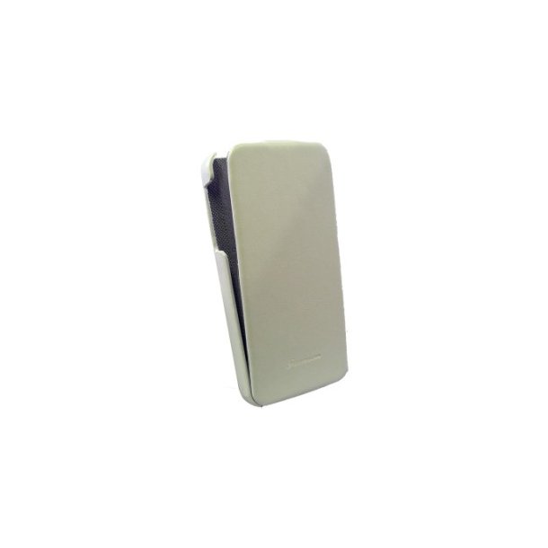 Flip case cover til iPhone 5/5S - Lder, Hvid