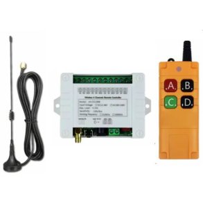 4 kanal RF fjernbetjeningss�t, 12-36Vdc ind, 10A (433MHz)