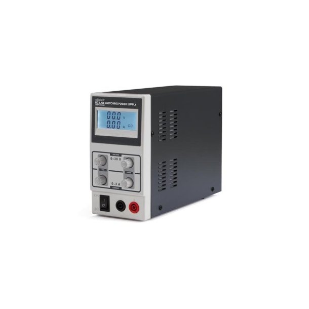 Laboratorie strømforsyning - 0-30V / 0-3A m. LCD display