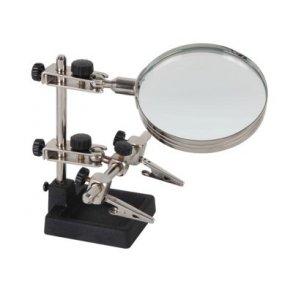 Hj�lpende h�nd - Holder med 2 n�b og lup